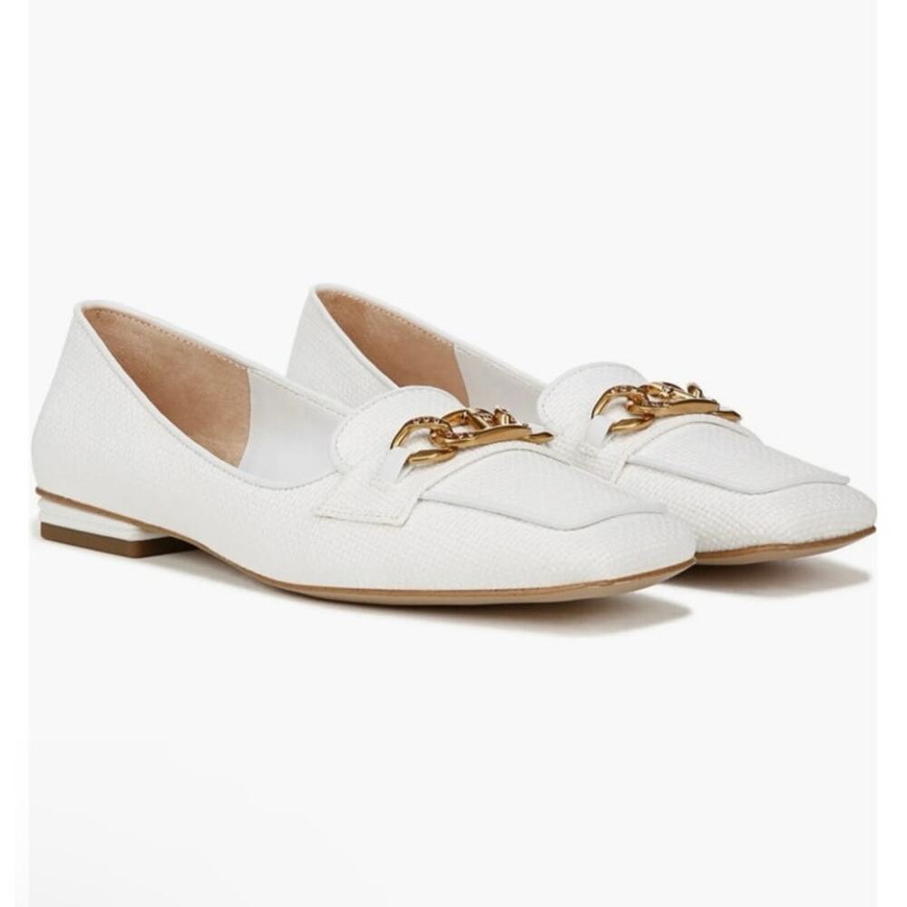 Franco Sarto Tiari Chain Square Toe Loafer Sz 6M NEW